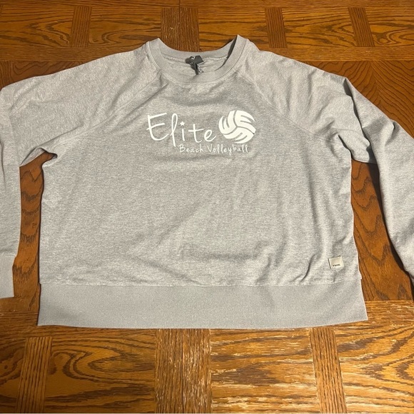 Vuori Long Sleeve Halo Crewneck in Gray with Elite Beach Volleyball Graphic Sz S - Picture 2 of 13